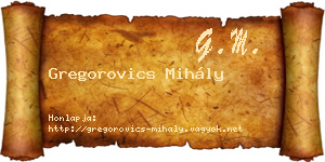 Gregorovics Mihály névjegykártya