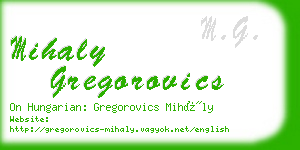 mihaly gregorovics business card